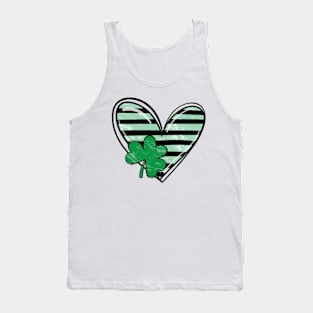 Love Shamrock Green Heart for St Patricks Day Tank Top